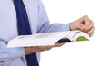 Mann mit Buch seitlich Mann mit Buch seitlich