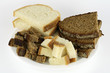 Slices of wheaten and rye bread Slices of wheaten and rye bread
