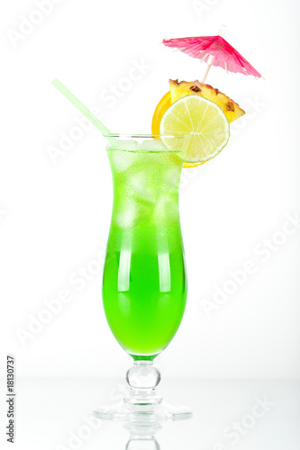 Photo: Green tropical cocktail with pineapple Green tropical cocktail with pineapple