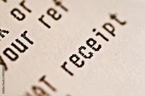 Photo: Close up of receipt Close up of receipt