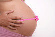 pregnant wrapped gift