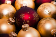 Ornamental gold and red Christmas ornaments