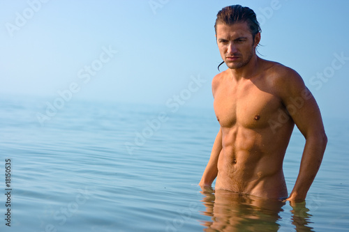 Photo: Male athlete in water Male athlete in water