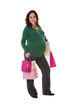 Pregnant woman with shopping bags
