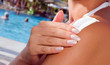 Suncream at the shoulder (shallow dof)