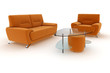 Living room suite in orange