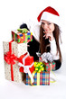beautiful woman with holiday gift