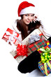beautiful woman with holiday gift