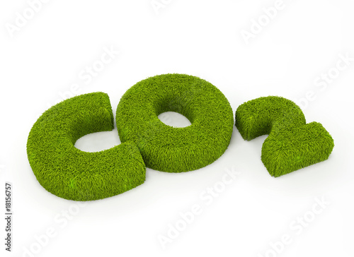 Grass letters forming "CO2"