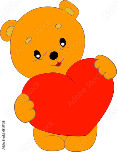 Vector: bear with heart bear with heart