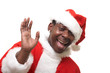 happy black santa claus over white background