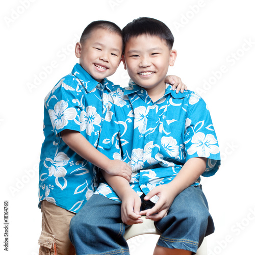 Photo: Cute and happy Asian brothers / siblings Cute and happy Asian brothers / siblings