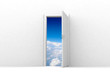 opened door to blue sky