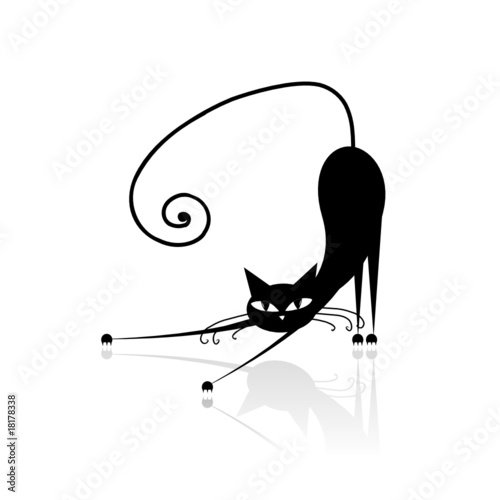 Black cat silhouette for your design