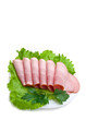 slices of pork and fresh greens