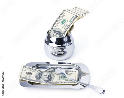 Foto: Currency lunch for businessman Currency lunch for businessman