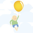 Chubby boy with balloon
