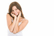 Beauty woman touching face