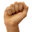 Male fist isolated on white