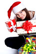 beautiful woman with holiday gift