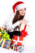 beautiful woman with holiday gift