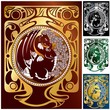 Dragons and ornaments set  2