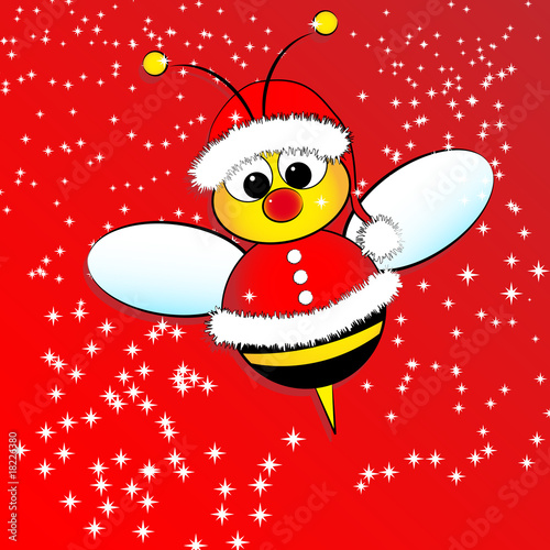 Christmas card with a bee Christmas card with a bee