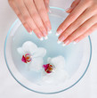 Beautiful female hands getting spa procedure Beautiful female hands getting spa procedure