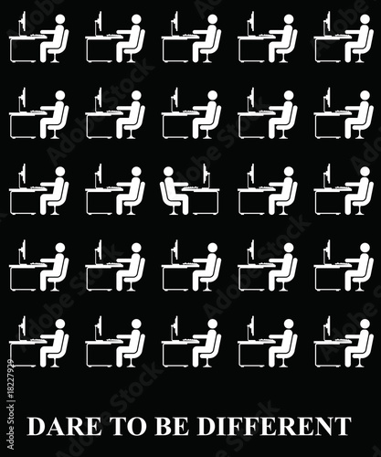 Vector: Dare to be different in the workplace Dare to be different in the workplace