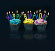 cupcakes spelling out happy birthday