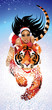 Pretty girl and the tiger