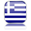 Greek Square Flag Button (vector with reflection)