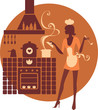 Beautiful cook silhouette