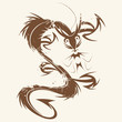 drache monster tattoo vintage