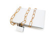 Concept of computer security with laptop and chain Concept of computer security with laptop and chain