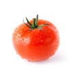 Red tomato with water drops