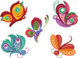 Vector color illustration of butterfly and dragonfly Vector color illustration of butterfly and dragonfly