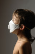 Boy in a protective mask