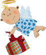 christmas angel and gift for the little girl