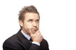 Foto: contemplative Businessman think on business problem contemplative Businessman think on business problem