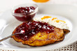 Pumpkin pancake with redcurrant marmalade