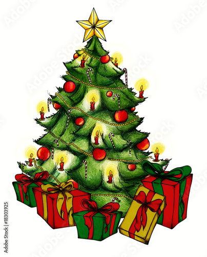 Illustration: Weihnachtsbaum, Christbaum, Weihnachten, Heiligabend Weihnachtsbaum, Christbaum, Weihnachten, Heiligabend