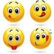 Smiley balls in temptation of tasting sweets