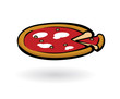 pizza and slice vector