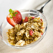 musli with strawberry on a cover
