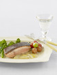 Crispy salmon with lemon and brown butter sauce