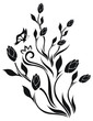 Tulip's floral pattern with butterfly