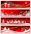 Four Christmas horizontal banners