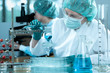 scientists working at the laboratory scientists working at the laboratory