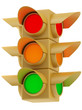 Ilustración: yellow traffic lights on white background yellow traffic lights on white background
